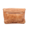 A tan Cleo leather crossbody bag from Bed Stu with an adjustable strap.