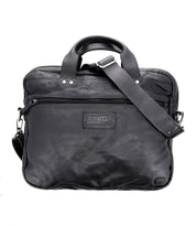 A Conclusion by Bed Stu vegetable-tanned leather laptop bag on a white background.