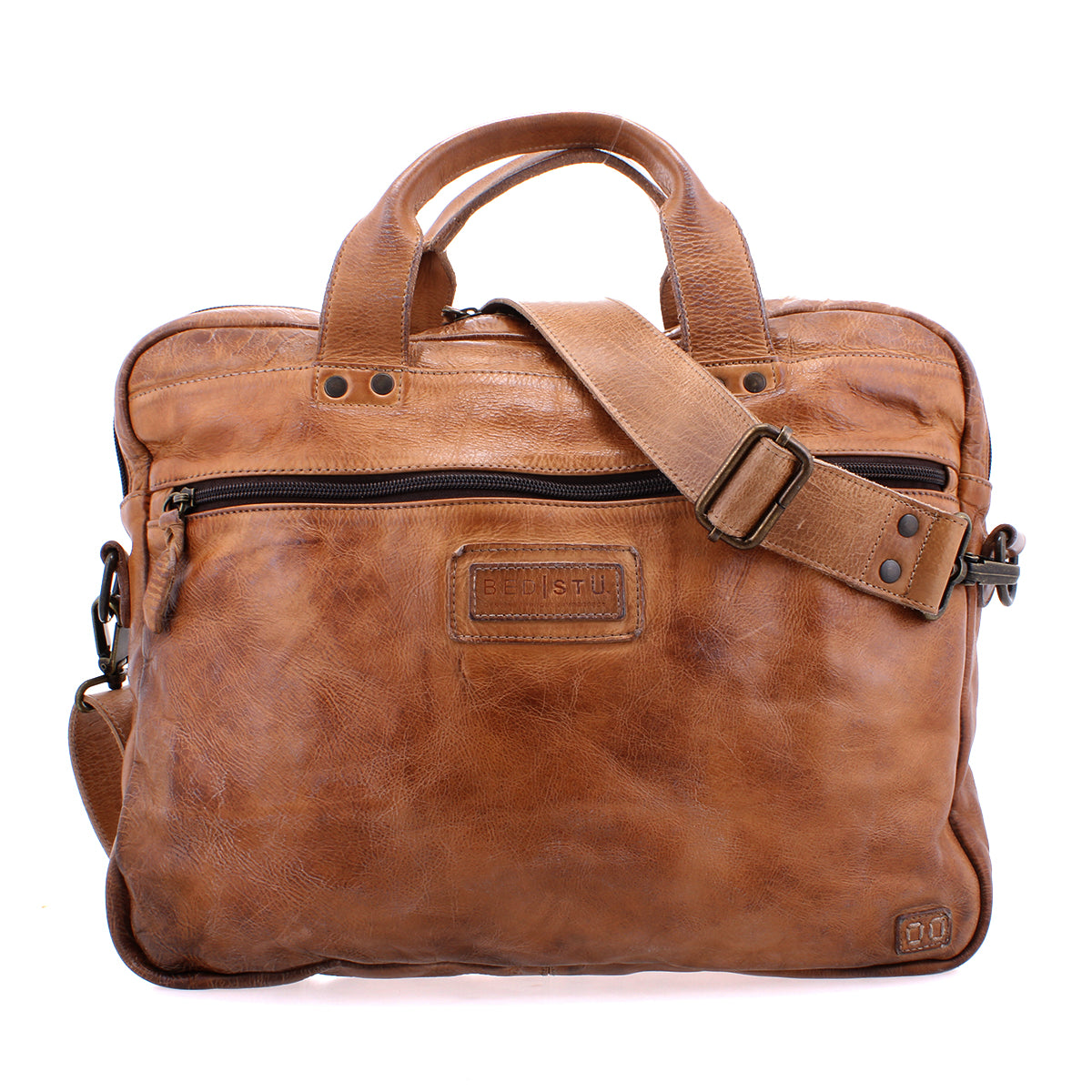 A Bed Stu Conclusion laptop bag with a shoulder strap, perfect for carrying your work essentials.