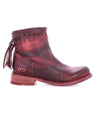 A women's red leather ankle boot with tassels called Craven by Bed Stu.