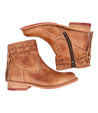 A pair of Craven Bed Stu tan leather ankle boots.