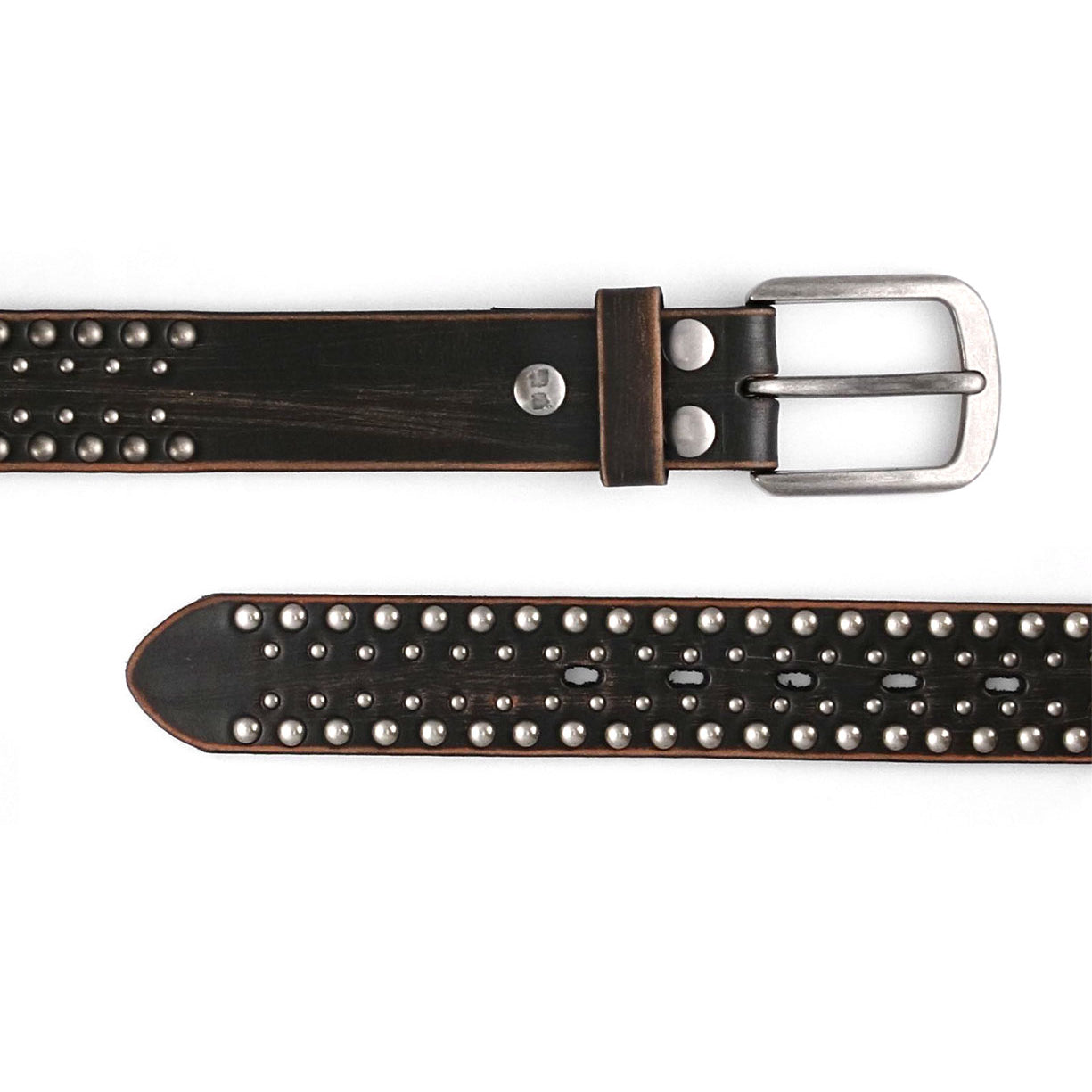 Introducing the Cristal belt by Bed|Stü—a sleek unisex accessory crafted from genuine black leather and adorned with striking silver studs. Featuring a polished silver buckle, this bold yet versatile design is beautifully showcased from both the buckle end and the pointed tip.