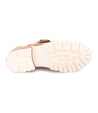 Sole of Bed Stu Dagny women’s tan leather shoes.