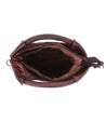 The inside of a brown Delilah leather bag by Bed Stu.