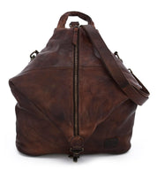 A Delta brown leather bag with a zippered closure from Bed Stu.