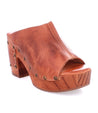 A women's leather mule with a wooden heel, the Deva by Bed Stu.
