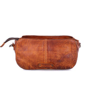 A brown leather Dolon bag with zipper by Bed Stu.