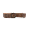 A Dreamweaver brown leather belt with a metal buckle from Bed Stu.