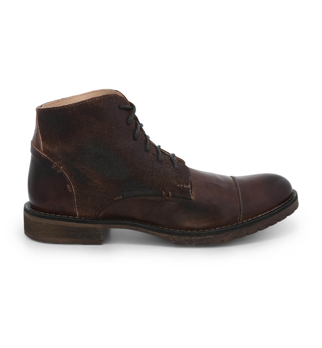 Men's brown leather lace up Bed Stu boots.