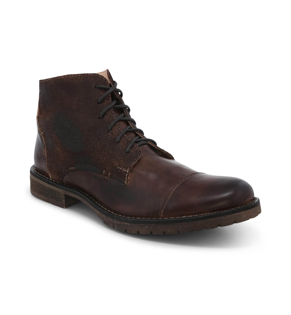 Bed Stu's Dreck men's brown leather lace-up boots.