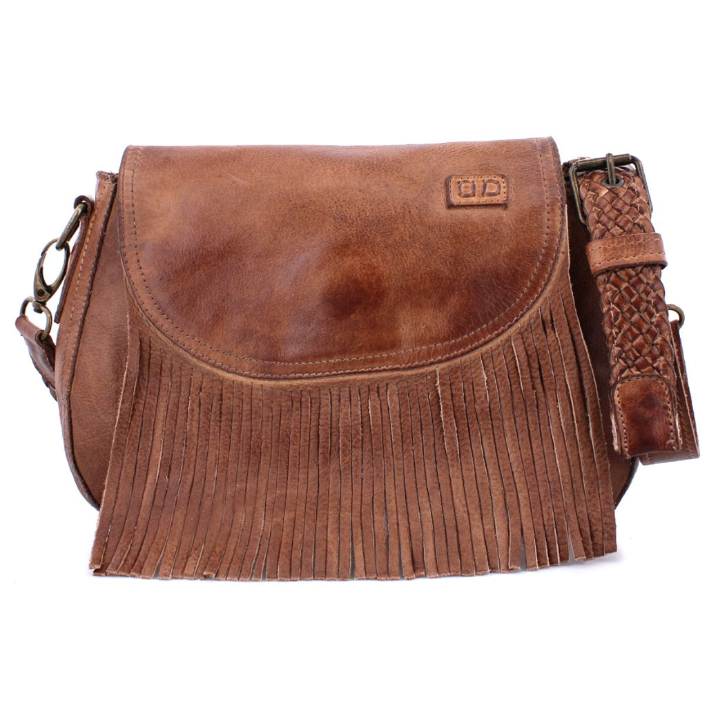 An Eastend brown leather cross body bag with fringes from Bed Stu.
