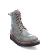 A pair of women's Bed Stu Elisha II blue leather boots.