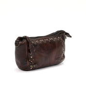 A compact Encase brown leather purse embellished with metal studs from Bed Stu.
