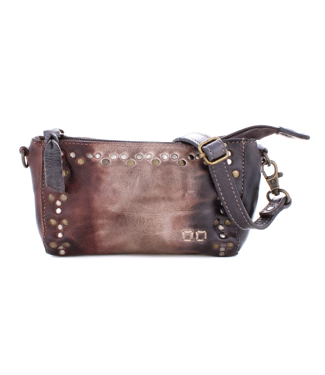 An Encase brown leather cross body bag with studded details from Bed Stu.