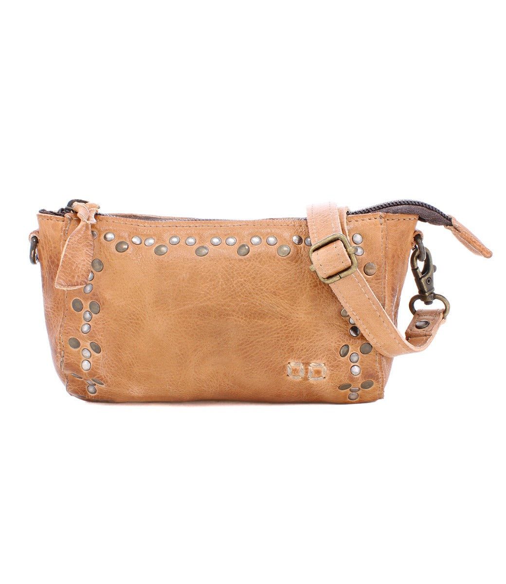 An Encase tan leather cross body bag with studded details from Bed Stu.