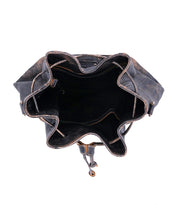 The inside of a Eve by Bed Stu black leather bag.