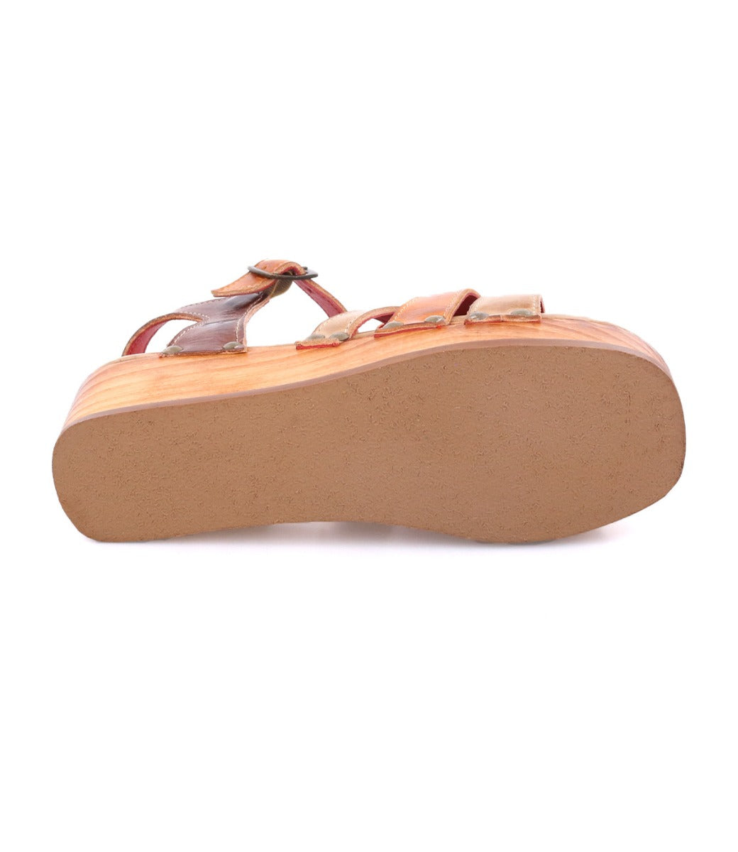 BED|STU Women's FABIOLA Buckle Ankle Strap Wooden Wedge Sandal - Picture 15 of 16