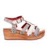 A Fabiola sandal with a wooden platform and straps by Bed Stu.