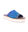 A women's blue Fairlee II slide on sandal with a white sole by Bed Stu.