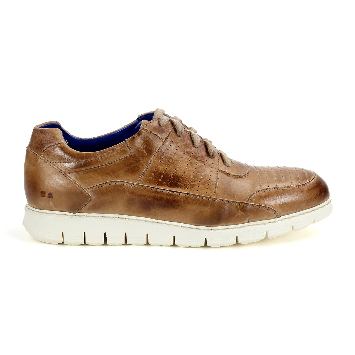 A low-top men's Fairman brown leather lace up shoe by Bed Stu.