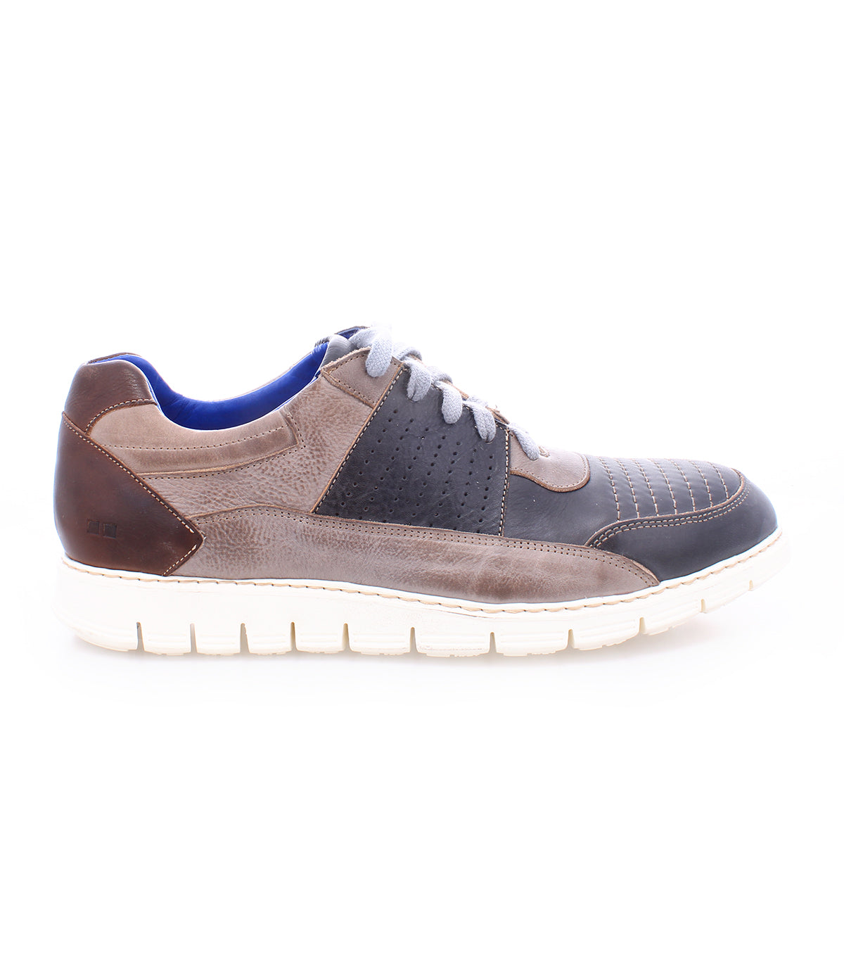 A men's Fairman sneaker by Bed Stu, in brown and blue.