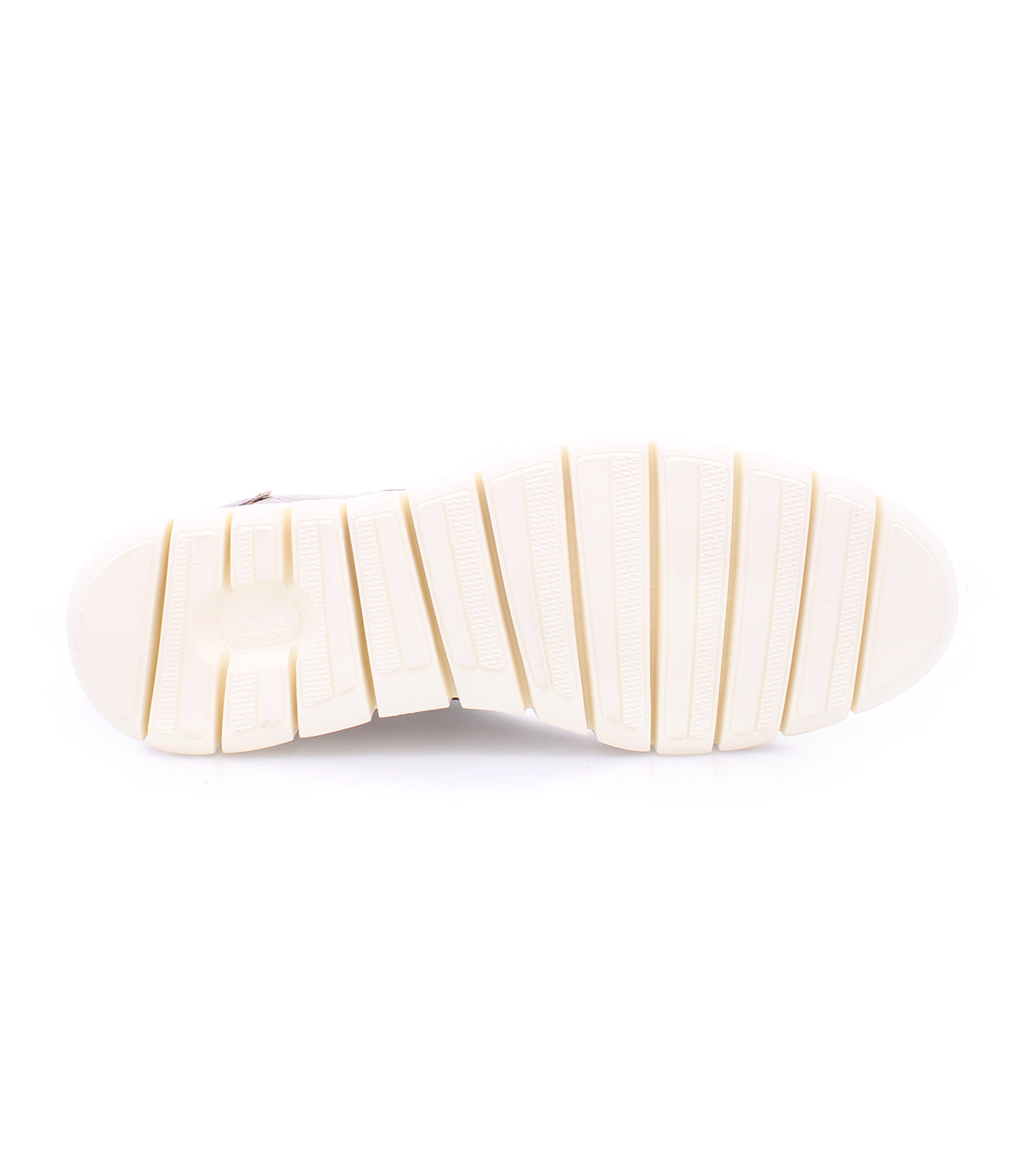 A Fairman shoe with white soles on a white background by Bed Stu.