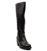 A women's black leather boot called Fate by Bed Stu.