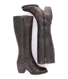 A pair of Fate black leather boots with zippers on the side by Bed Stu.