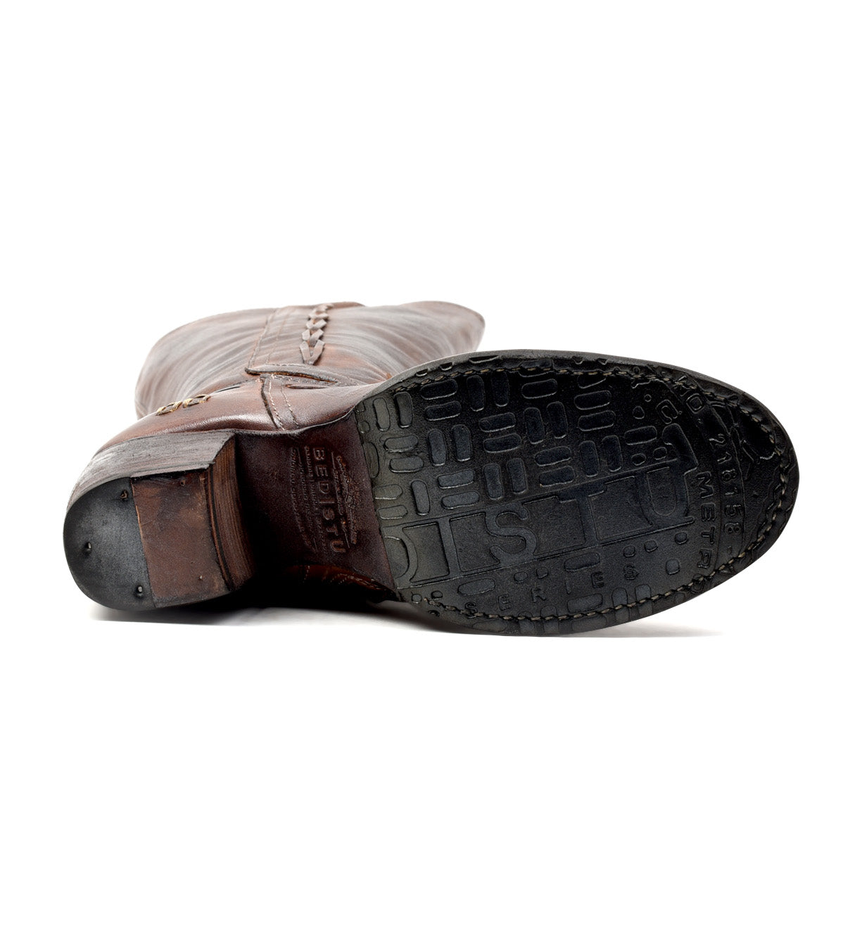 Sole of Fate teak leather boots by Bed Stu.