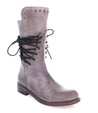 A women's grey leather boot with laces called Fen by Bed Stu.