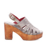 A women's grey platform sandal with wooden heel called Fontella by Bed Stu.