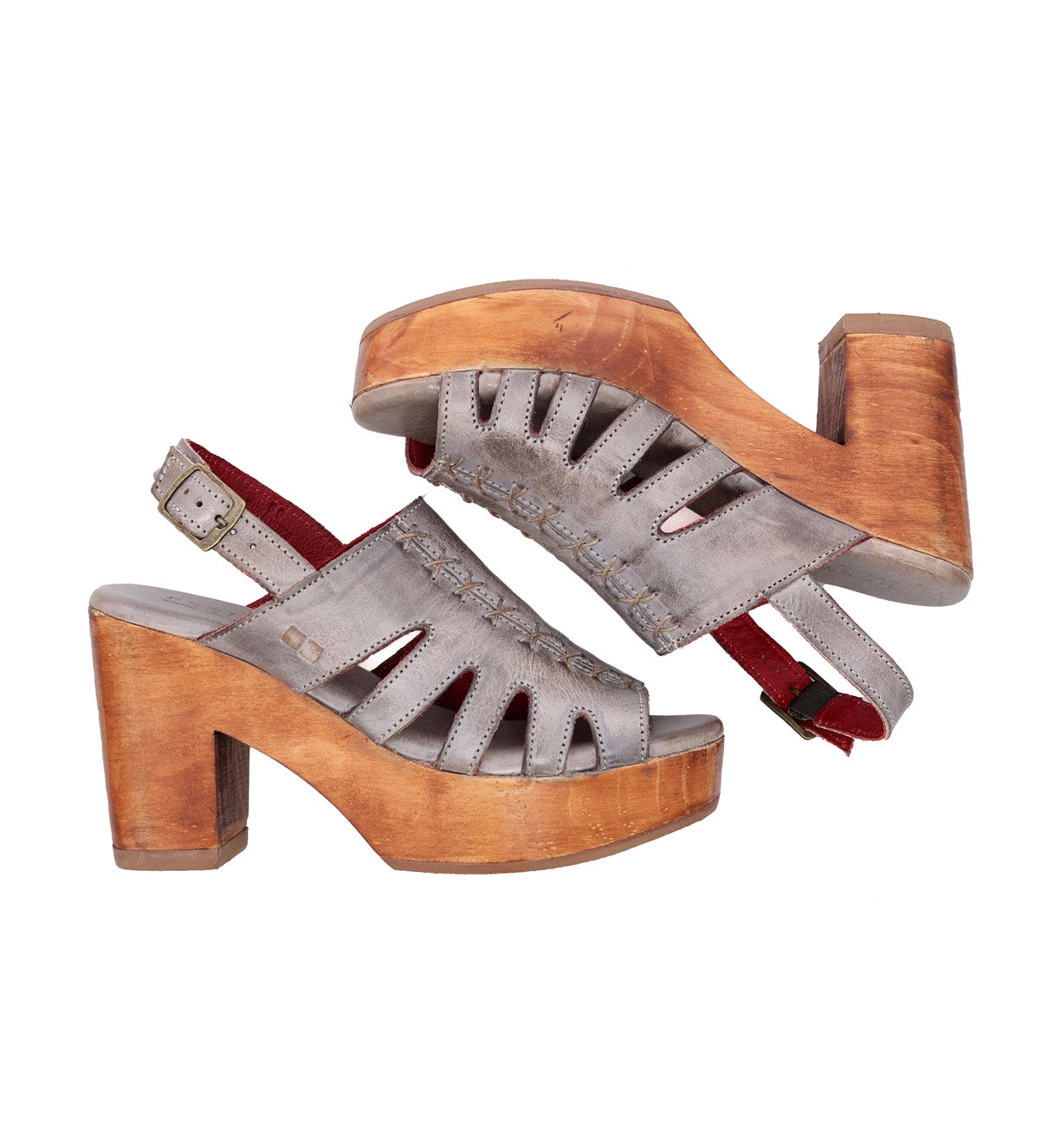 A pair of Fontella sandals with wooden heels by Bed Stu.