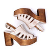 A pair of Fontella sandals with wooden heels by Bed Stu.