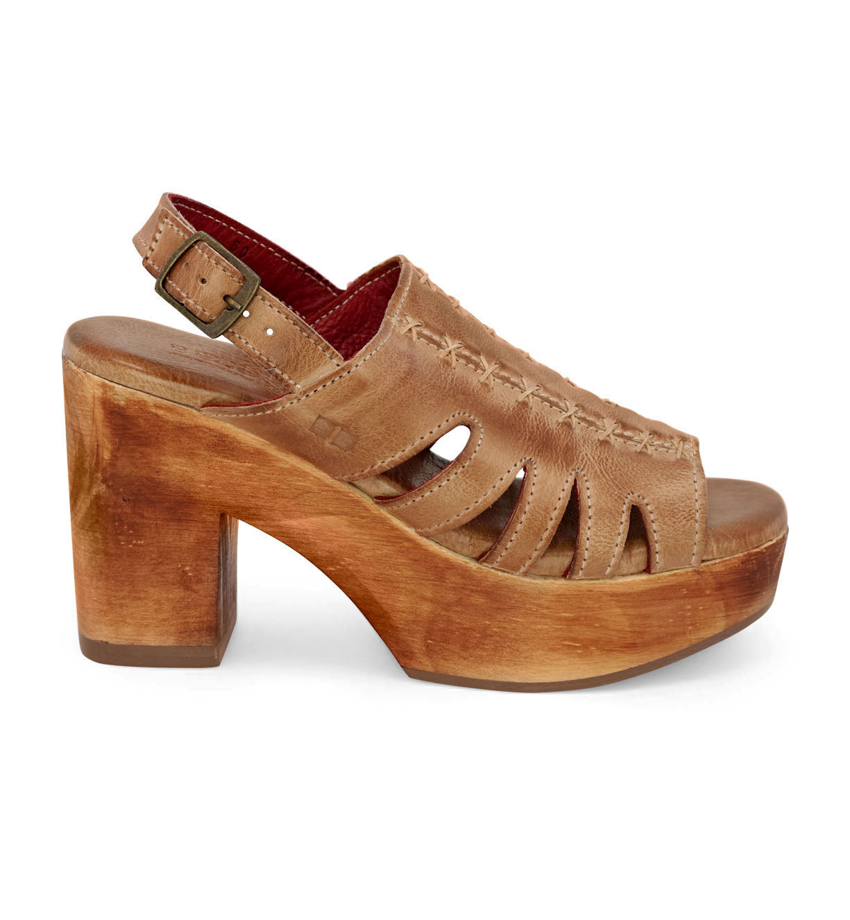 A women's Fontella platform sandal with wooden heel by Bed Stu.