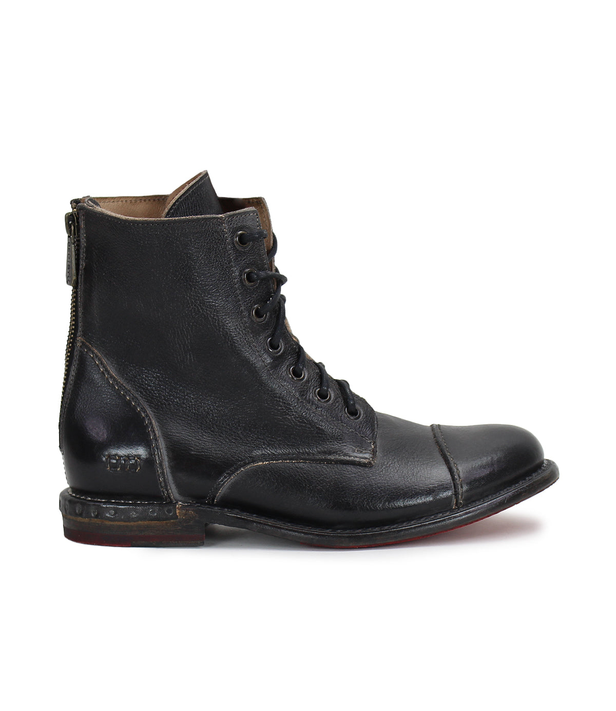 Bed Stu's Laurel men's black leather combat boots.