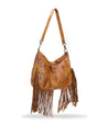 A vintage-inspired Advice leather bag with fringes by Bed Stu.