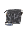 A black leather crossbody handbag with an adjustable strap, the Ainhoa by Bed Stu.