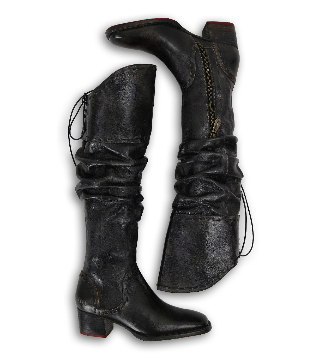 A pair of Bed Stu Leilani women's black leather boots.