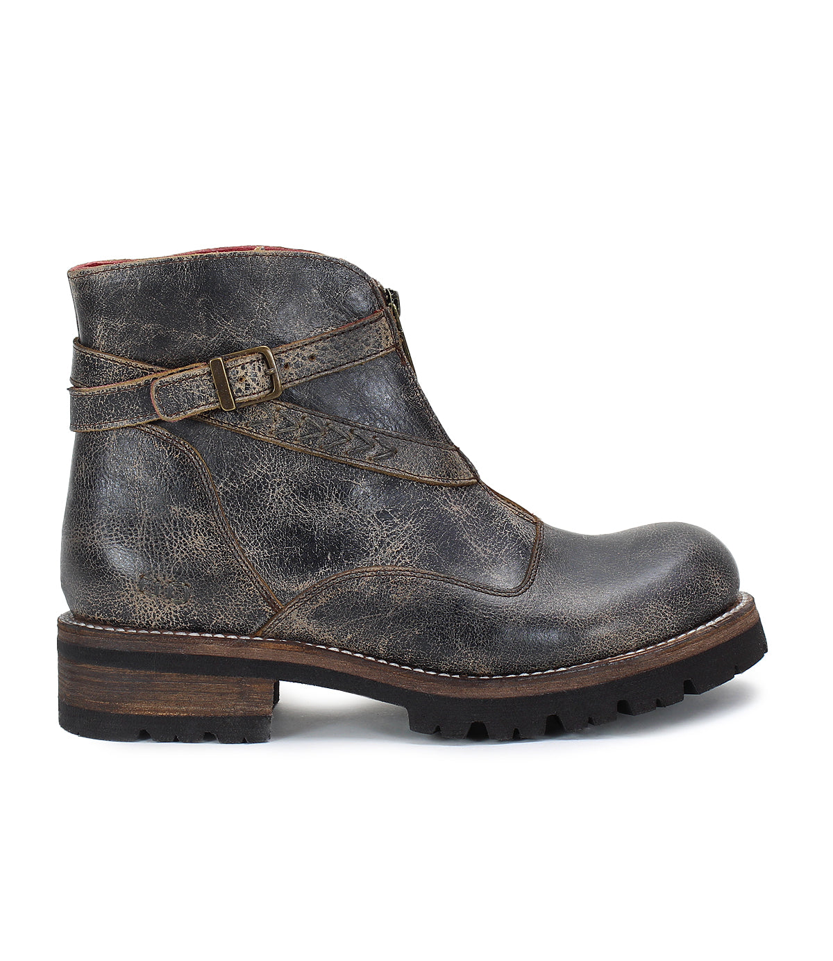 Bed Stu Dessa women's grey leather ankle boots.