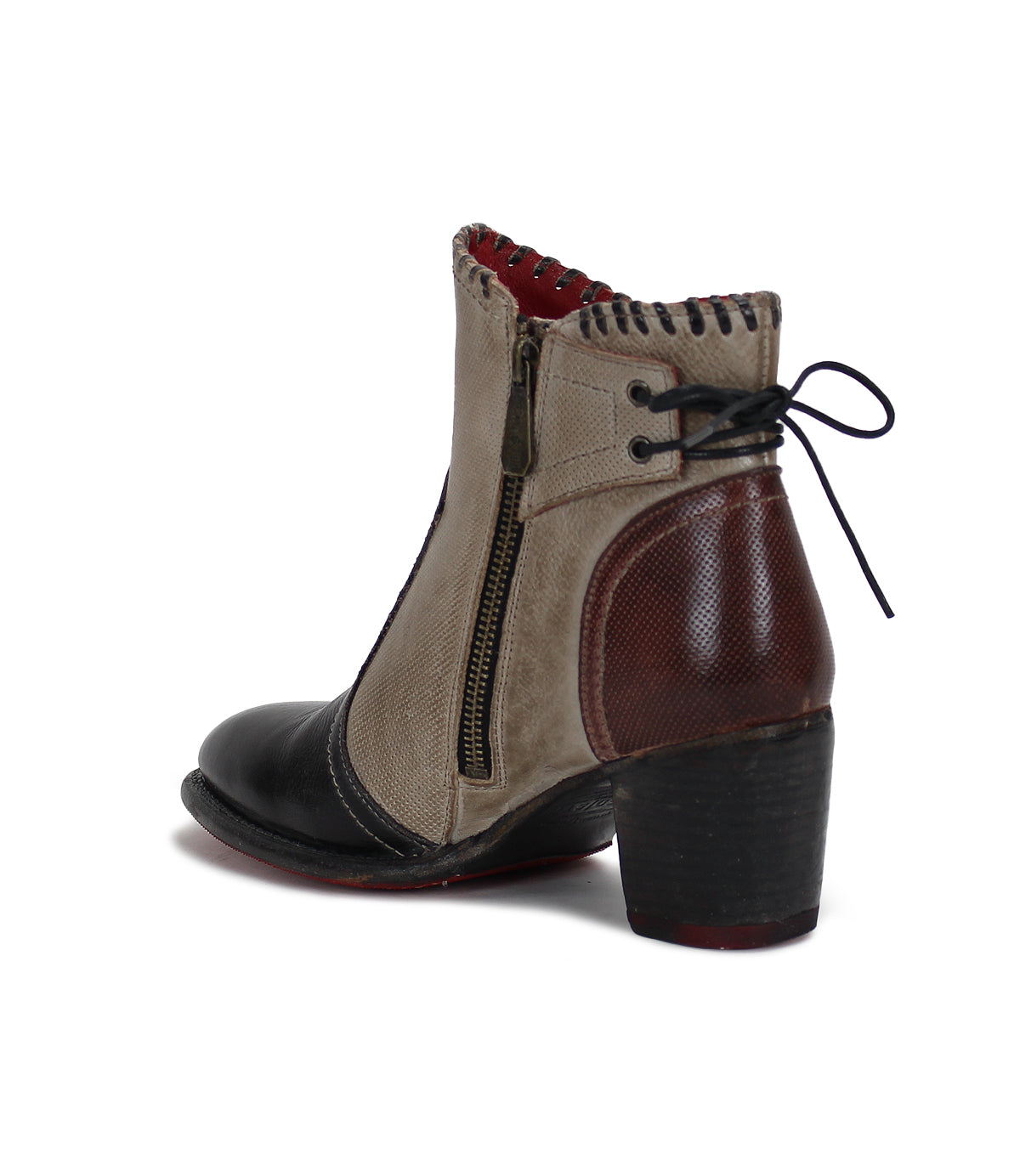 A women's Bia ankle boot with a zipper on the side, made by Bed Stu.