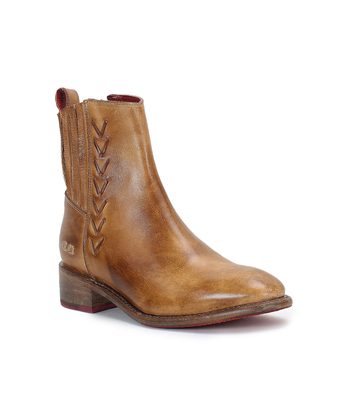 A women's tan leather Alina ankle boot by Bed Stu.