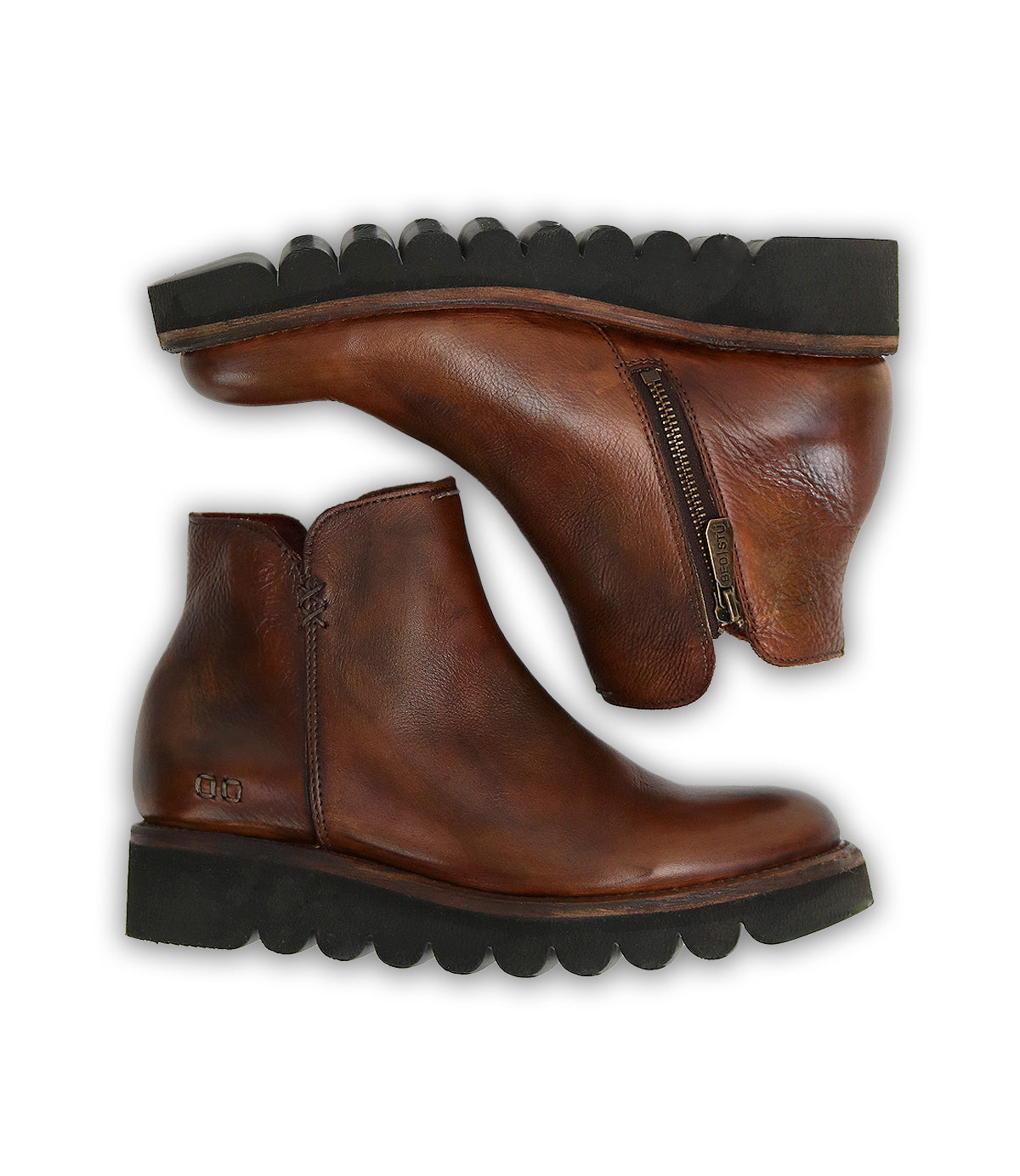 A pair of Lydyi Bed Stu brown leather ankle boots.