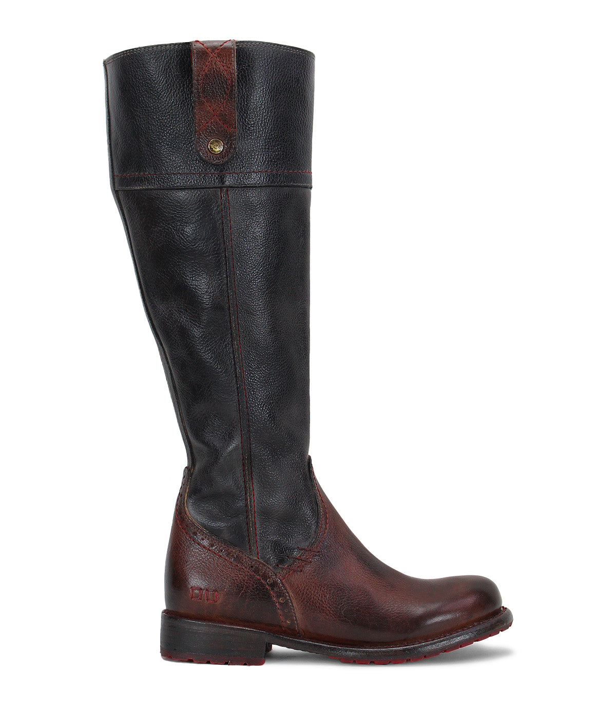 Jacqueline Wide Calf Comfortable Leather Boot Bed Stu Bed Stu