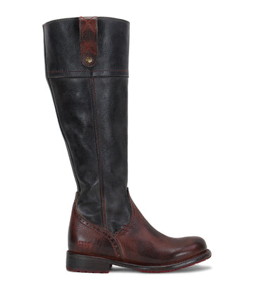 Jacqueline Wide Calf 9 Teak Rustic Black Rustic from Bed Stu