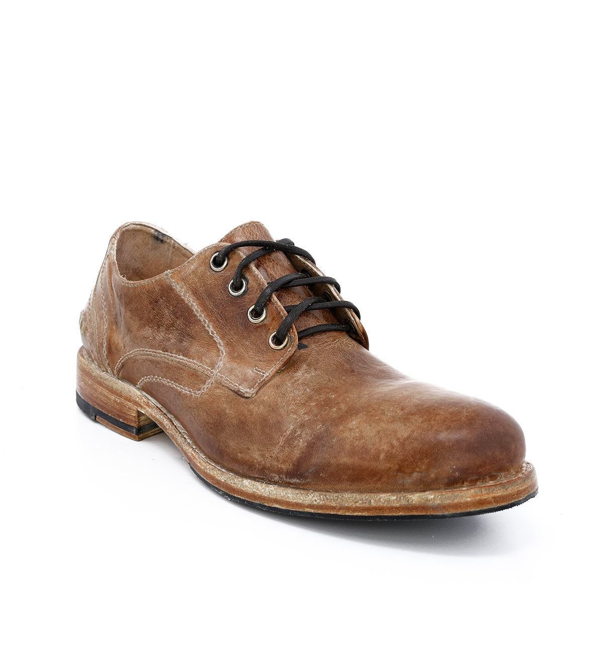 A men's brown lace up Bed Stu oxford shoe.