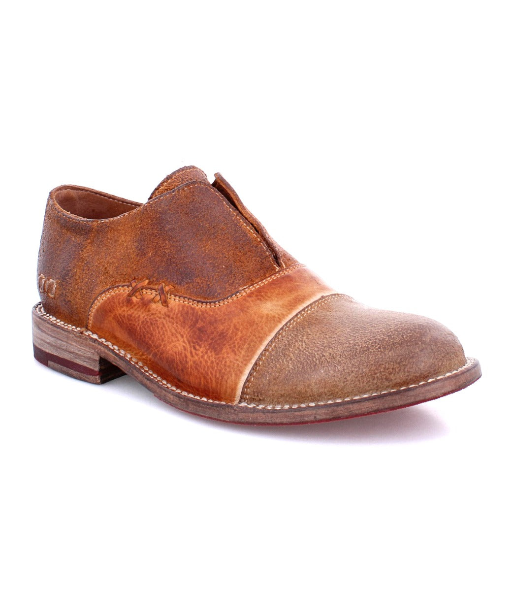 A men's Garden M oxford shoe by Bed Stu, in brown and tan.