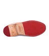 A pair of Bed Stu Garden M shoes with red soles on a white background.