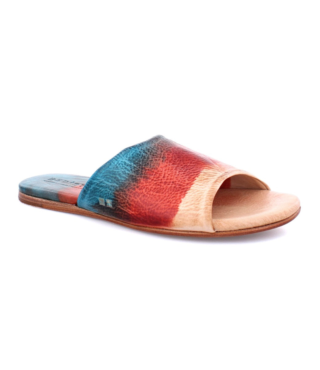 The Gia women's colorful pure leather slide on sandals by Bed Stu.