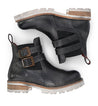 A pair of black leather Ginger ankle boots with buckles, by Bed Stu.
