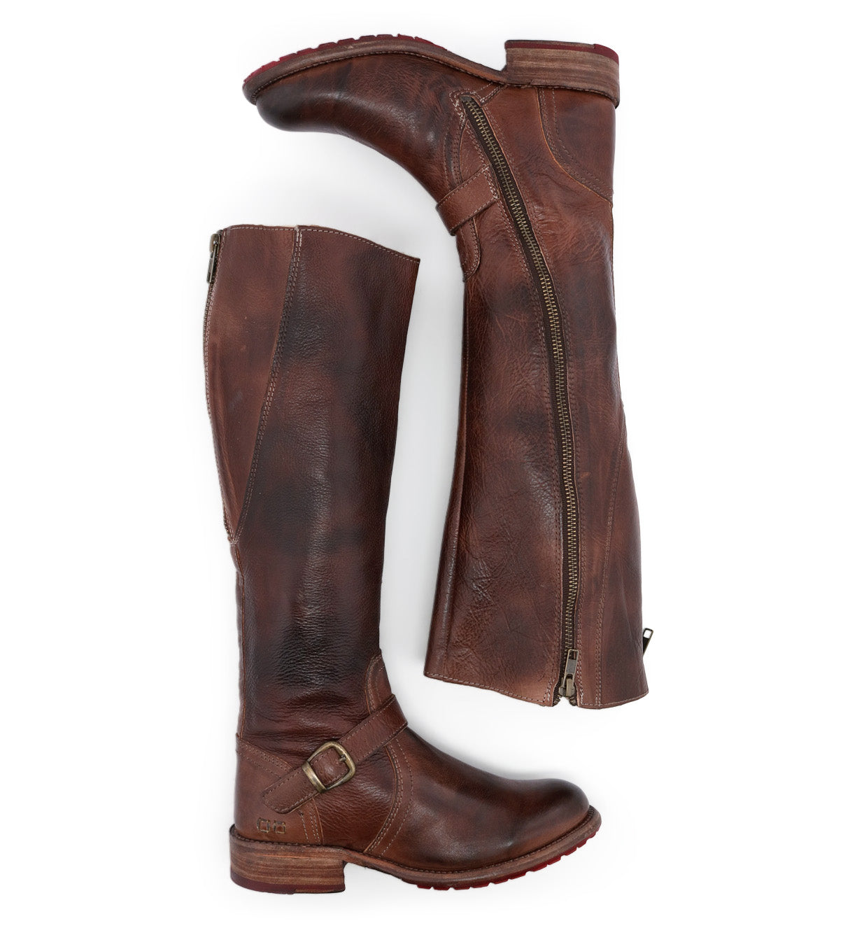 A pair of Glaye boots with zippers on the side. (Brand: Bed Stu)